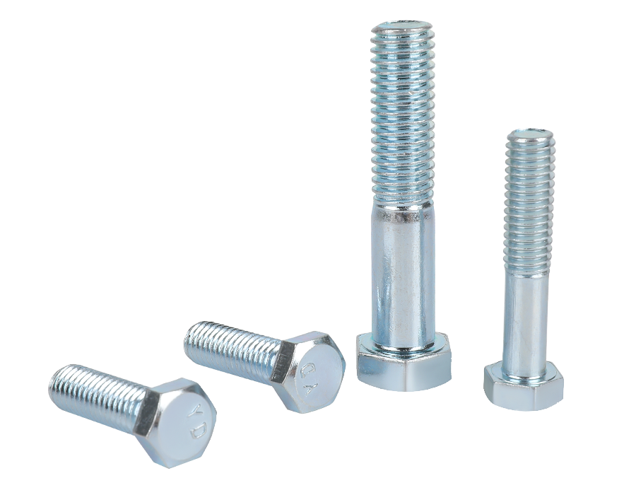 Zinc-plated hexagonal bolts